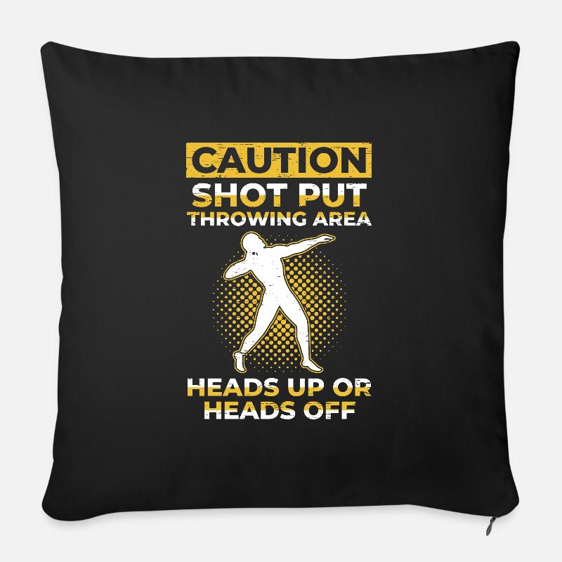 Zone de lancer du poids Athlétisme plus drôle - Housse de coussin décorative 45 x 45 cm - noir