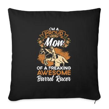 Barrel Racing Rodeo Reitpferd Barrel Racer - Sofakissenbezug 45 x 45 cm - Schwarz - Vorne