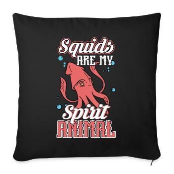 Squid are my soul animal - Sofa pillowcase 17,3'' x 17,3'' (45 x 45 cm) - black - Front