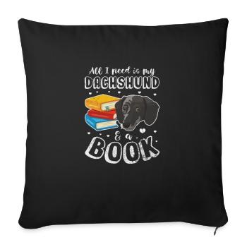 Lire les teckels - Housse de coussin décorative 45 x 45 cm - noir - Devant