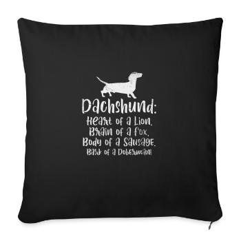 Dachshund - Sofa pillowcase 17,3'' x 17,3'' (45 x 45 cm) - black - Front