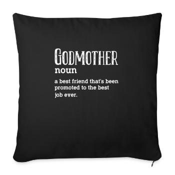 Marraine - Housse de coussin décorative 45 x 45 cm - noir - Devant
