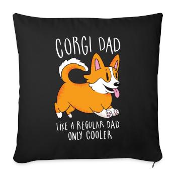 Best Corgi Dad Ever Retro Vintage - Sofa pillowcase 17,3'' x 17,3'' (45 x 45 cm) - black - Front