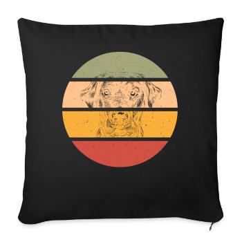 Retro clothing for Labrador Lab - Sofa pillowcase 17,3'' x 17,3'' (45 x 45 cm) - black - Front