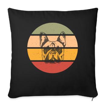 Vêtements rétro pour Bulldog - Housse de coussin décorative 45 x 45 cm - noir - Devant