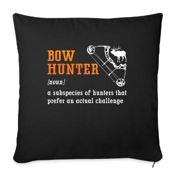 Bowhunting A Hunters That Target Longbow Bowhunter - Sofa pillowcase 17,3'' x 17,3'' (45 x 45 cm) - black - Front