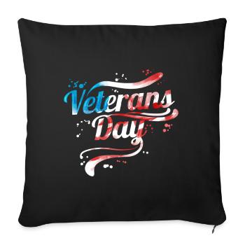 US Flag Colored Logo For Veterans Day - Sofa pillowcase 17,3'' x 17,3'' (45 x 45 cm) - black - Front