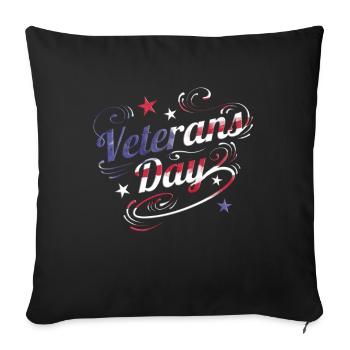 US Flag Colored Logo For Veterans Day - Sofa pillowcase 17,3'' x 17,3'' (45 x 45 cm) - black - Front