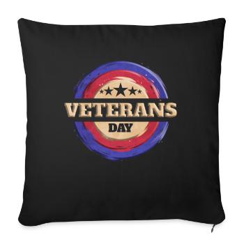Round Logo for Veterans Day - Sofa pillowcase 17,3'' x 17,3'' (45 x 45 cm) - black - Front
