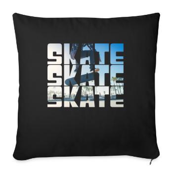 Skateboarding - Sofa pillowcase 17,3'' x 17,3'' (45 x 45 cm) - black - Front