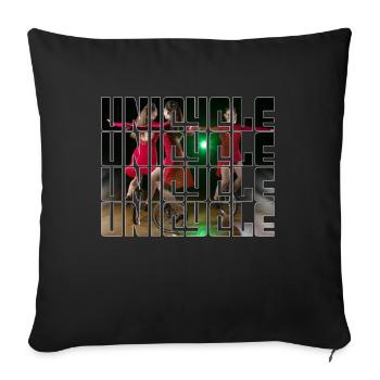 Unicycling - Sofa pillowcase 17,3'' x 17,3'' (45 x 45 cm) - black - Front