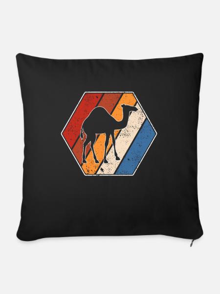 Dromedar Retro - Sofakissenbezug 45 x 45 cm - Schwarz