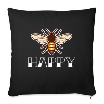 Happy Bee Honey Queen Bee Beekeeper Honey Bee - Sofa pillowcase 17,3'' x 17,3'' (45 x 45 cm) - black - Front