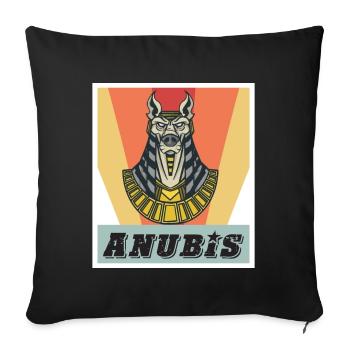 Anubis Ägyptologie Gott des toten ägyptischen Phar - Sofakissenbezug 45 x 45 cm - Schwarz - Vorne