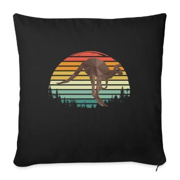 Retro Kangaroo Hinterland Australia Marsupials Kä - Sofa pillowcase 17,3'' x 17,3'' (45 x 45 cm) - black - Front
