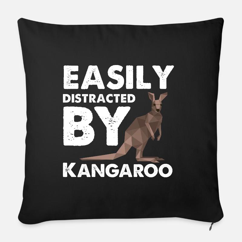Abgelenkt durch Känguru-Outback-Australien-Beutelt - Sofakissenbezug 45 x 45 cm - Schwarz