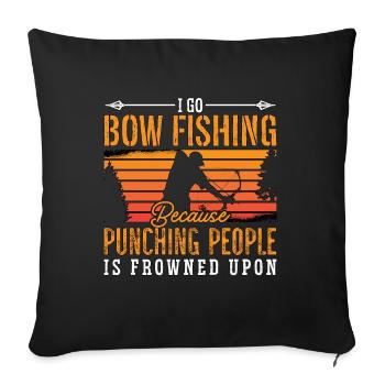 Bowfishing I Go Bowfishing Retro Archery Bowfisher - Sofa pillowcase 17,3'' x 17,3'' (45 x 45 cm) - black - Front