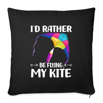 Flying kites | Kite Flying Gifts - Sofa pillowcase 17,3'' x 17,3'' (45 x 45 cm) - black - Front