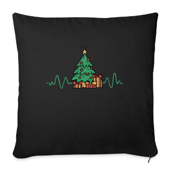 Vacances Heartbeat Noël Arbre de Noël Noël - Housse de coussin décorative 45 x 45 cm - noir - Devant