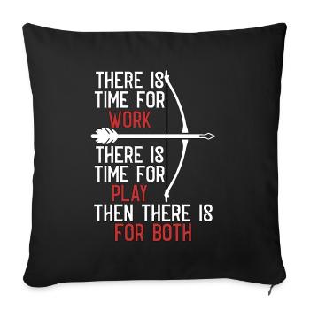 Chasse à l’arc Il y a du temps pour Bow Target Bowhunter - Housse de coussin décorative 45 x 45 cm - noir - Devant