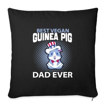 Papa cochon d’Inde - Housse de coussin décorative 45 x 45 cm - noir - Devant