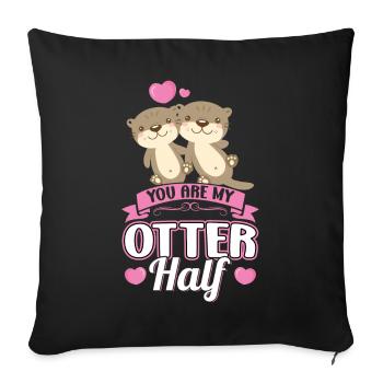 Tu es ma moitié loutre - Housse de coussin décorative 45 x 45 cm - noir - Devant