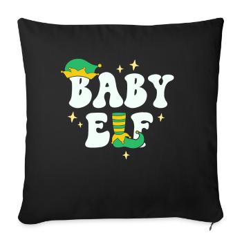 Baby Elf Matching Family Christmas Little Brother - Sofa pillowcase 17,3'' x 17,3'' (45 x 45 cm) - black - Front
