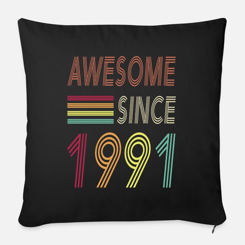 Awesome since 1991 - Sofakissenbezug 45 x 45 cm - Schwarz