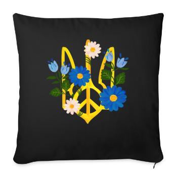 Soutenez l’Ukraine, la paix et non la guerre - Housse de coussin décorative 45 x 45 cm - noir - Devant