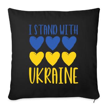 Soutenez l’Ukraine, la paix et non la guerre - Housse de coussin décorative 45 x 45 cm - noir - Devant