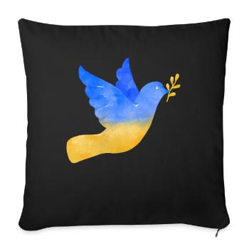Soutenez l’Ukraine, la paix et non la guerre - Housse de coussin décorative 45 x 45 cm - noir - Devant