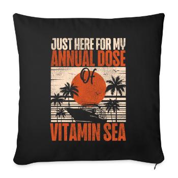Bateau de croisière Vacances Vintage Rétro - Housse de coussin décorative 45 x 45 cm - noir - Devant