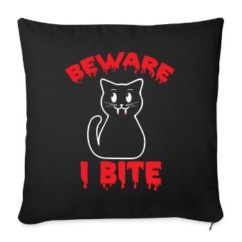 Vampire Cat Halloween Party Bloodbite Nightmare Kat - Sofa pillowcase 17,3'' x 17,3'' (45 x 45 cm) - black - Front
