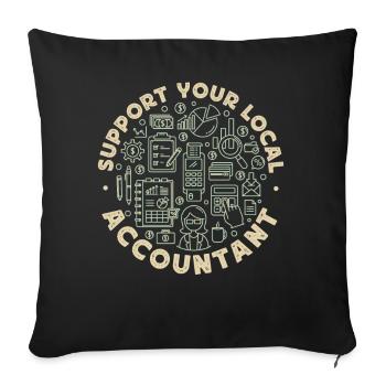 Accountant Bookkeeper Accounting - Sofa pillowcase 17,3'' x 17,3'' (45 x 45 cm) - black - Front