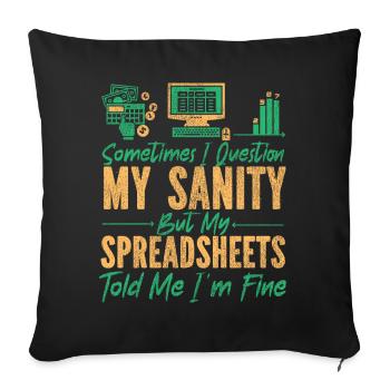 Accountant Bookkeeper Accounting - Sofakissenbezug 45 x 45 cm - Schwarz - Vorne