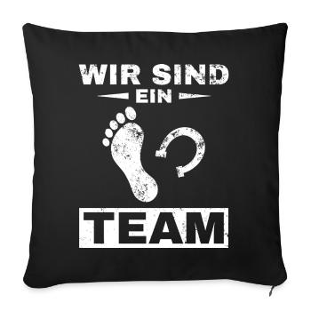 Pferd Reiter Reiten Pferde Liebe - Sofakissenbezug 45 x 45 cm - Schwarz - Vorne