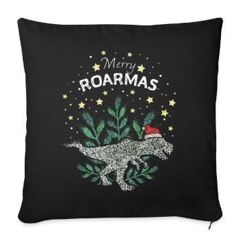 TRex Dinosaure Joyeux Noël Noël - Housse de coussin décorative 45 x 45 cm - noir - Devant