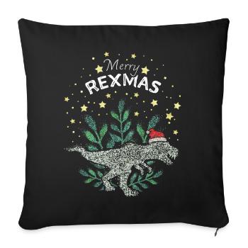 Merry Rexmas TRex Dinosaur Xmas Christmas Time - Sofa pillowcase 17,3'' x 17,3'' (45 x 45 cm) - black - Front
