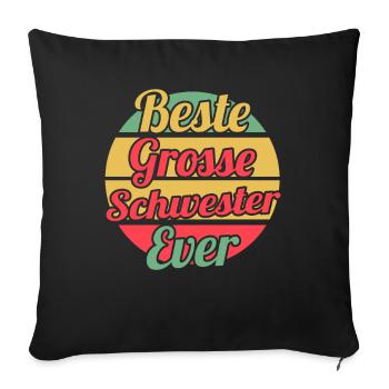 Geschwister Familie Schwestern Schwester - Sofakissenbezug 45 x 45 cm - Schwarz - Vorne
