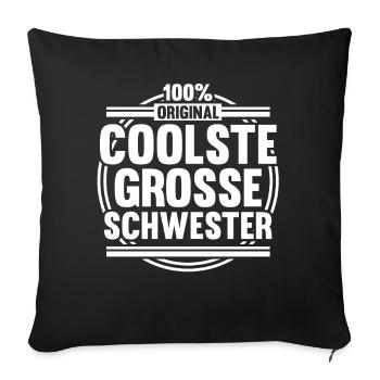Geschwister Familie Schwestern Schwester - Sofakissenbezug 45 x 45 cm - Schwarz - Vorne