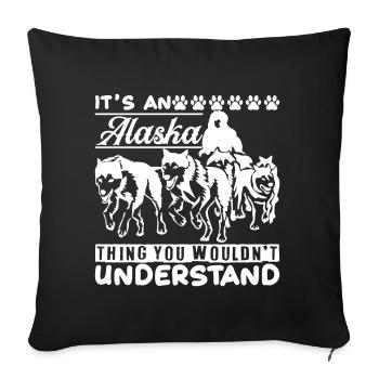 Chien de traîneau Course Sled Dogs Cadeau - Housse de coussin décorative 45 x 45 cm - noir - Devant