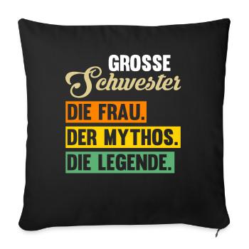 Geschwister Familie Schwestern Schwester - Sofakissenbezug 45 x 45 cm - Schwarz - Vorne