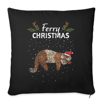 Ferry Christmas Ferret Santa Claus St. Nicholas - Sofa pillowcase 17,3'' x 17,3'' (45 x 45 cm) - black - Front