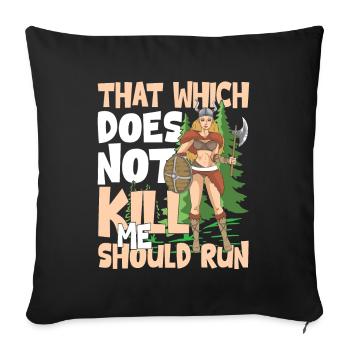 Cool Wikinger Frau Wikinger Spruch - Sofakissenbezug 45 x 45 cm - Schwarz - Vorne