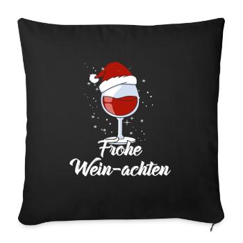 Wein Liebhaber Weihnachts Mütze Outfit Weihnachten - Sofakissenbezug 45 x 45 cm - Schwarz - Vorne