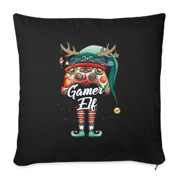 Gamer Elf Dab Gambler Outfit Drôle Noël - Housse de coussin décorative 45 x 45 cm - noir - Devant