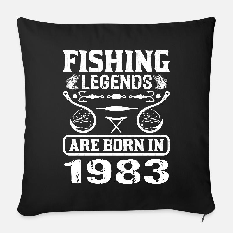Fishing Legends Are Born In 1983 - Sofakissenbezug 45 x 45 cm - Schwarz