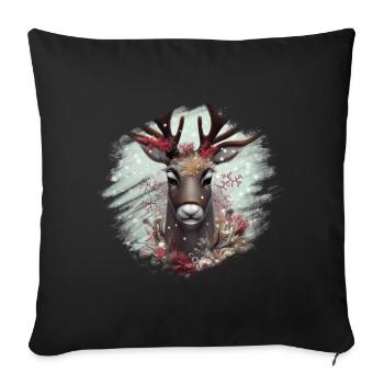 Noël des rennes - Housse de coussin décorative 45 x 45 cm - noir - Devant