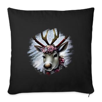 Noël des rennes - Housse de coussin décorative 45 x 45 cm - noir - Devant