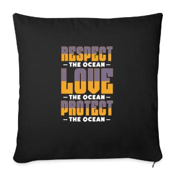 Biologie marine - Housse de coussin décorative 45 x 45 cm - noir - Devant